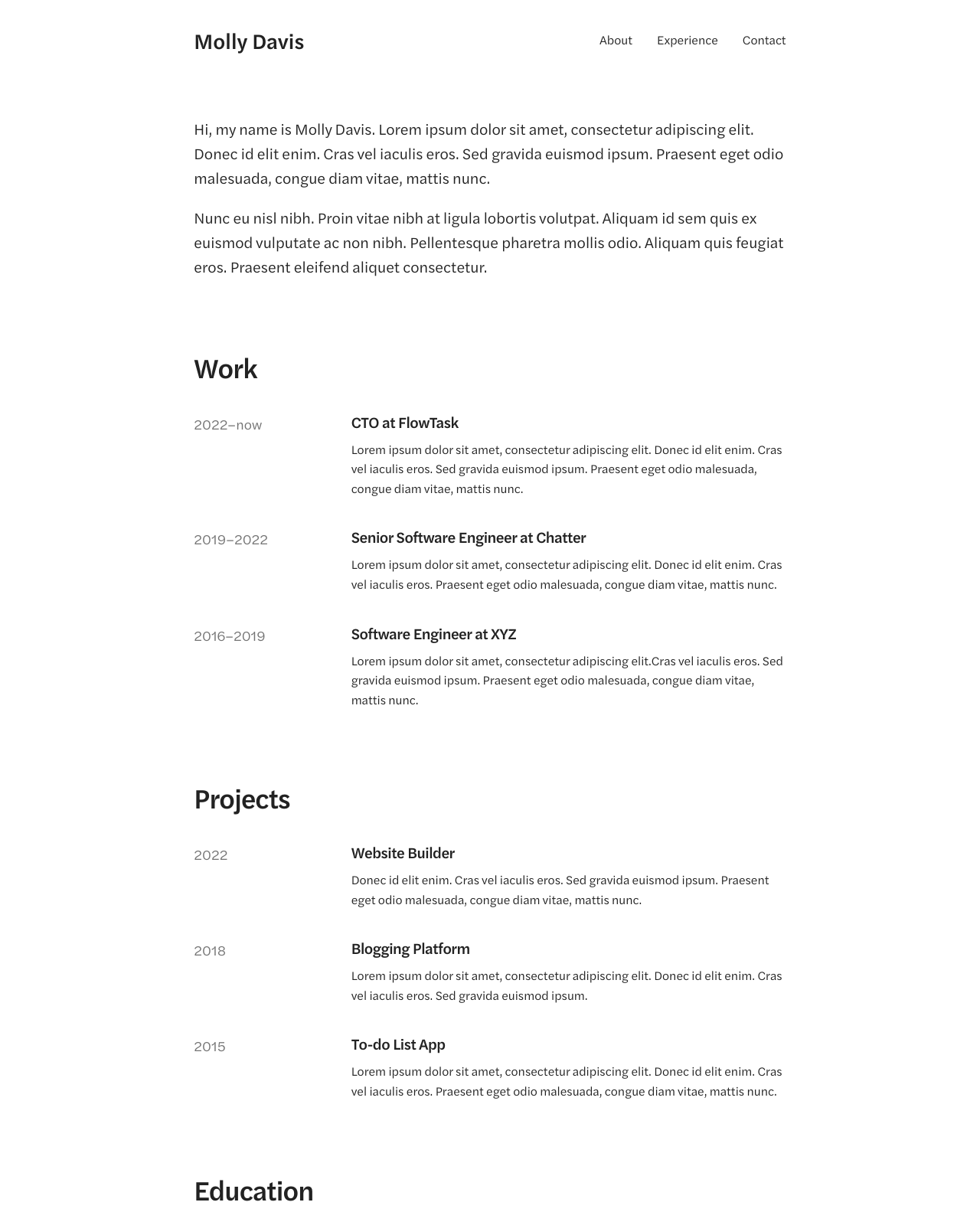 Resume template